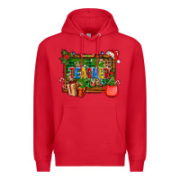 Red christmas teacher and coffe cup with board Premium Hoodie - AdoDesignShop