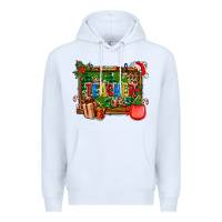 White christmas teacher and coffe cup with board Premium Hoodie - AdoDesignShop