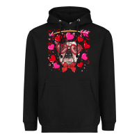 Black Valentine's day  english bulldog Heavyweight Hoodie - RanaPortraitStore
