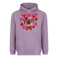Lavender Valentine's day  english bulldog Heavyweight Hoodie - RanaPortraitStore