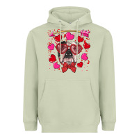 Matcha Valentine's day  english bulldog Heavyweight Hoodie - RanaPortraitStore