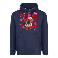 Navy Valentine's day  english bulldog Heavyweight Hoodie - RanaPortraitStore
