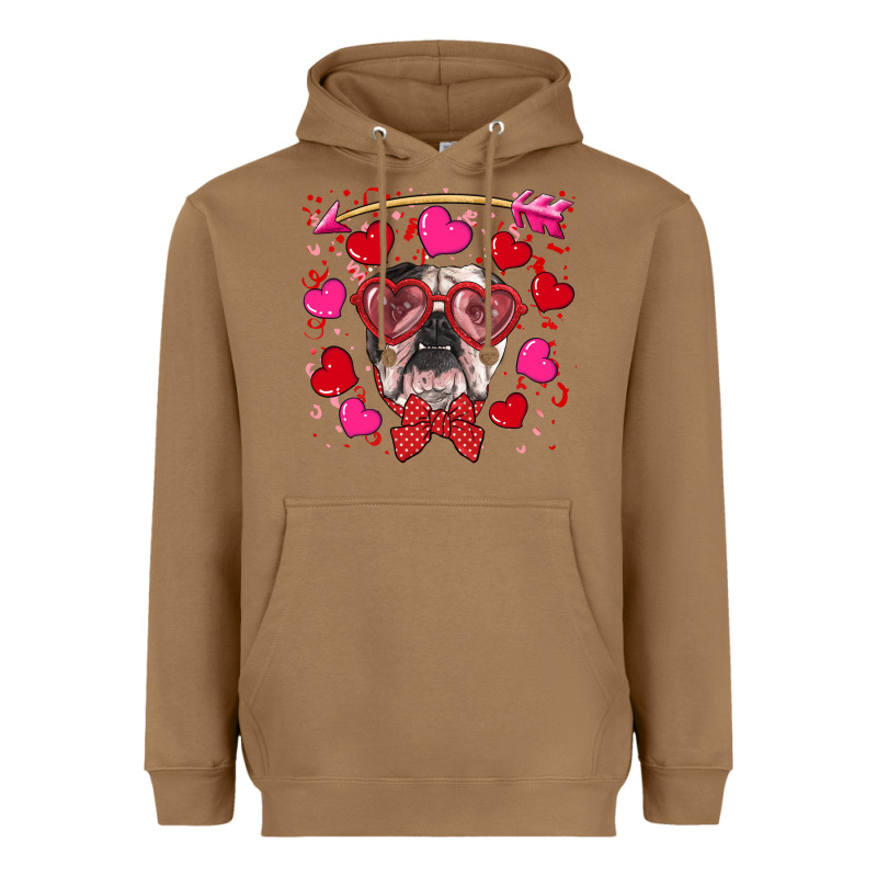 Valentine's Day  English Bulldog Heavyweight Hoodie by RanaPortraitStore | Teevron