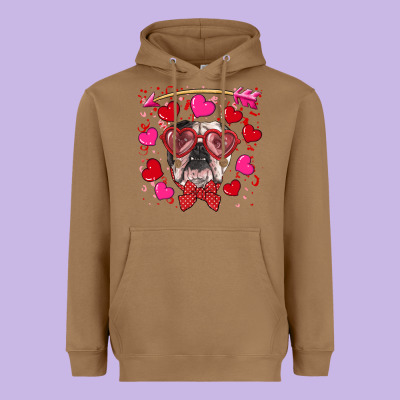 Heavyweight Hoodie Valentine's day  english bulldog
