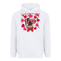 White Valentine's day  english bulldog Heavyweight Hoodie - RanaPortraitStore