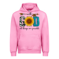 Fuchsia Pink with god all things are possible Urban Hoodie - Artiststas