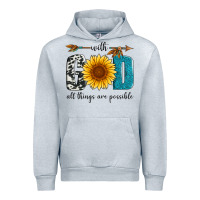 Heather Grey with god all things are possible Urban Hoodie - Artiststas