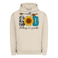Pigment French Oak with god all things are possible Urban Hoodie - Artiststas