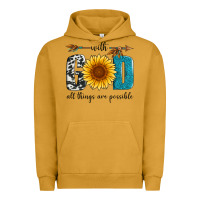 Pigment Peanut Butter with god all things are possible Urban Hoodie - Artiststas