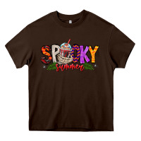 Chocolate Brown spooky summer vibes Heavy Core Tee - CowhideDigitalArt