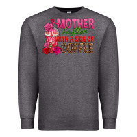 Charcoal Heather mother hustler wt a side of coffee Premium Sweatshirt - texasbilliewilder
