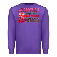 Purple mother hustler wt a side of coffee Premium Sweatshirt - texasbilliewilder
