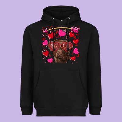 Heavyweight Hoodie Valentine's day  labrador retriever