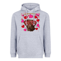 Heather Grey Valentine's day  labrador retriever Heavyweight Hoodie - RanaPortraitStore