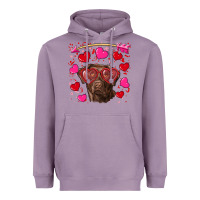 Lavender Valentine's day  labrador retriever Heavyweight Hoodie - RanaPortraitStore