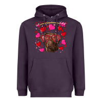 Plum Valentine's day  labrador retriever Heavyweight Hoodie - RanaPortraitStore