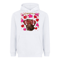 White Valentine's day  labrador retriever Heavyweight Hoodie - RanaPortraitStore