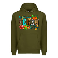 Army Green y'all gonna learn today pumpkin and pen Premium Hoodie - AdoDesignShop