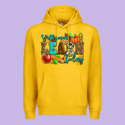 Y'all Gonna Learn Today Pumpkin And Pen Premium Hoodie Designed By Adodesignshop