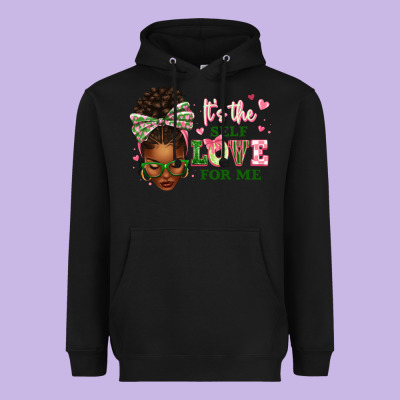 Sorority Colors Its The Self Love For Me Afro Woman2 Heavyweight Hoodie Designed By Texasbilliewilder