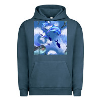 Pigment Midnight Navy dolphins Urban Hoodie - BundleAndBundleShop