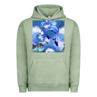 Pigment Oil Green dolphins Urban Hoodie - BundleAndBundleShop