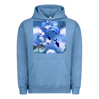 Pigment Pebble Blue dolphins Urban Hoodie - BundleAndBundleShop