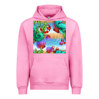 Fuchsia Pink seahorse and beach Urban Hoodie - BundleAndBundleShop