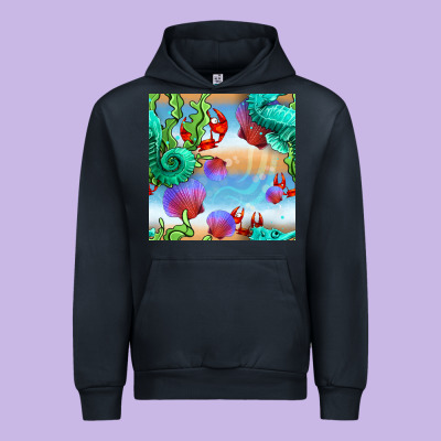 Seahorse And Beach Urban Hoodie Designed By Bundleandbundleshop