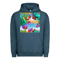 Pigment Midnight Navy seahorse and beach Urban Hoodie - BundleAndBundleShop