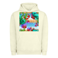Pigment Pistachio seahorse and beach Urban Hoodie - BundleAndBundleShop