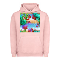Pigment Salmon seahorse and beach Urban Hoodie - BundleAndBundleShop