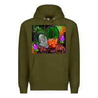 Army Green halloween heart mouse pad Premium Hoodie - BundleAndBundleShop