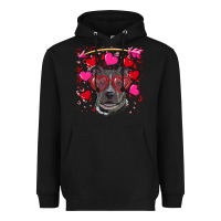 Black Valentine's day  pitbull Heavyweight Hoodie - RanaPortraitStore