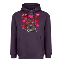 Plum Valentine's day  pitbull Heavyweight Hoodie - RanaPortraitStore