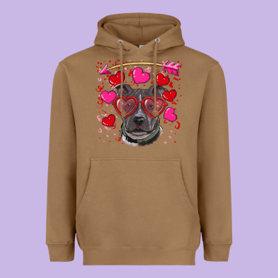 Heavyweight Hoodie Valentine's day  pitbull