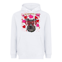 White Valentine's day  pitbull Heavyweight Hoodie - RanaPortraitStore