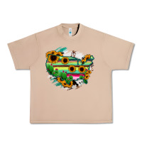 Burro America Map Sunflower Cactus Serape Urban Heavy Tee - RanaPortraitStore