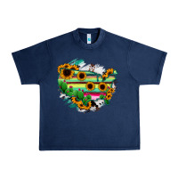 Navy America Map Sunflower Cactus Serape Urban Heavy Tee - RanaPortraitStore