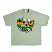 Oil Green America Map Sunflower Cactus Serape Urban Heavy Tee - RanaPortraitStore