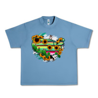 Pebble Blue America Map Sunflower Cactus Serape Urban Heavy Tee - RanaPortraitStore