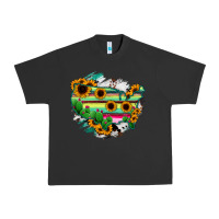 Pigment Black America Map Sunflower Cactus Serape Urban Heavy Tee - RanaPortraitStore