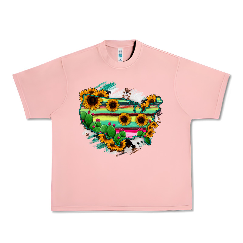 America Map Sunflower Cactus Serape Urban Heavy Tee by RanaPortraitStore | Teevron