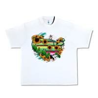 White America Map Sunflower Cactus Serape Urban Heavy Tee - RanaPortraitStore