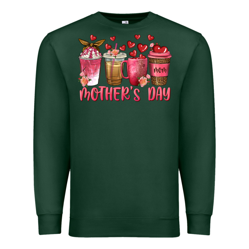 Mothers Day Coffee Cups Premium Sweatshirt by texasbilliewilder | Teevron