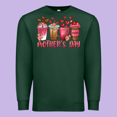 Mothers Day Coffee Cups Premium Sweatshirt Designed By Texasbilliewilder