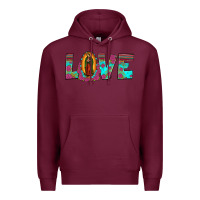 Burgundy love our lady of guadalupe Premium Hoodie - JahusDesignShop