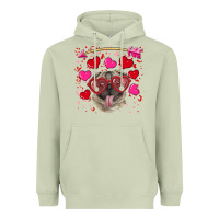 Matcha Valentine's day  pug Heavyweight Hoodie - RanaPortraitStore