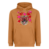 Meerkat Valentine's day  pug Heavyweight Hoodie - RanaPortraitStore