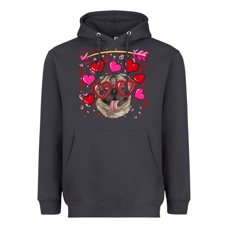 Valentine's Day  Pug Heavyweight Hoodie by RanaPortraitStore | Teevron